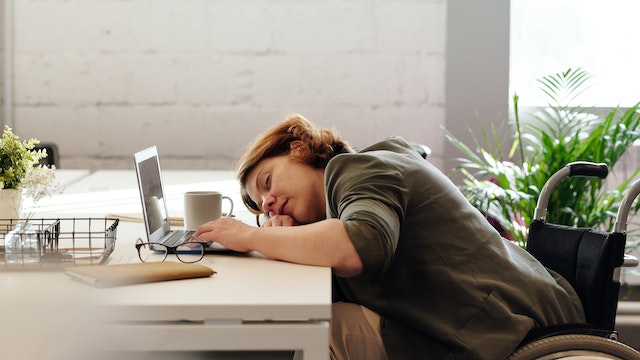 sleeping in front of laptop